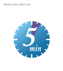 Simple 5 minutes timer clock icon