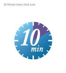 10 minutes timer clock vector icon