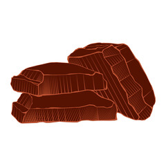 Pieces of dark chocolate bar