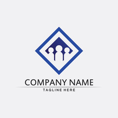 Community logo people work team and business vector logo and design group family