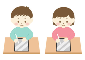 タブレット授業　子供