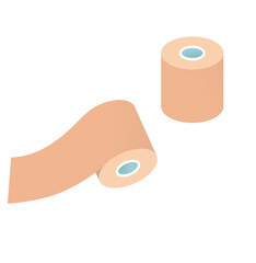 イラスト素材: キネシオテープ　テーピング　マスキングテープ　ベージュ色の複数セット