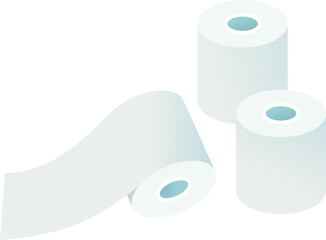 イラスト素材: トイレットペーパー　包帯　生活用品　複数セット

