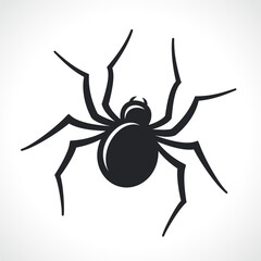 spider black icon isolated vector