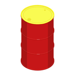 Obraz premium Blank realistic red oil barrel with yellow cap