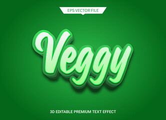 vegetable green 3d editable text style effect