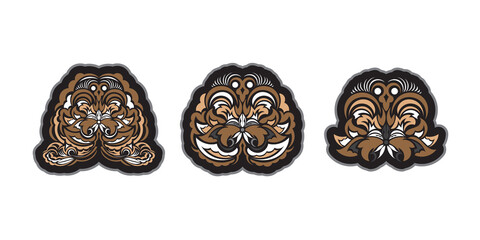 Set of Vintage Colored Monograms Baroque print. Vector illustration