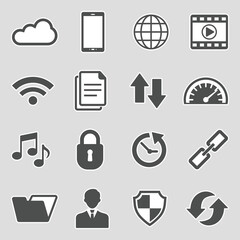 Computer Dashboard Icons. Sticker Design. Vector Illustration.