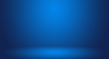 Empty Dark blue room with gradient blue abstract background for display your product