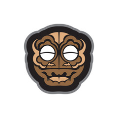 Maori mask print. Polynesian mask. Samoa and Hawaii patterns. Corporate style. Vector illustration.