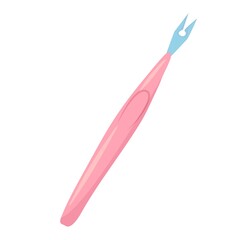 Cuticle pusher. Cartoon style manicure tools. Vector illustration isolated on white background.