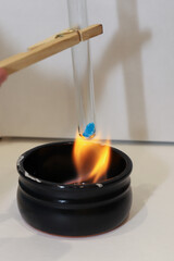 we conduct experiments at home experiments with the flammability of different substances, a chemistry lesson in practice