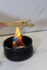 we conduct experiments at home experiments with the flammability of different substances, a chemistry lesson in practice