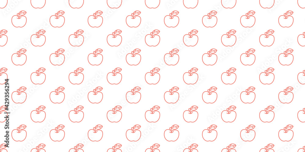 Poster apples seamless repeat pattern vector background