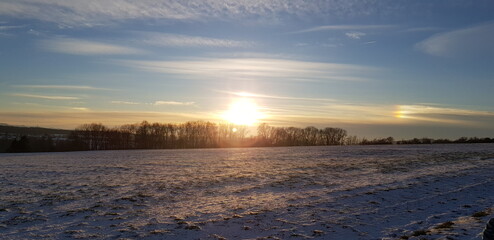 Sonnenuntergang Winter Schnee Baden Württemberg