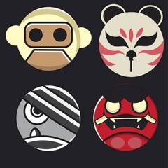 Vector illustration of cute icon set perfect for kids t-shirts and children's products.