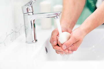 thorough hand washing with soap and water to prevent coronavirus - Image