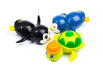 baby toys for bathing toddlers with a motor isolated on white  - Image