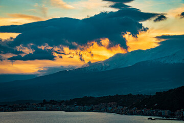 sunset in the mountains