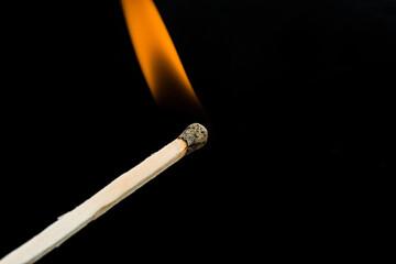 burning, warm, flare, sparks, dangerous, space, group, color, blaze, one, energy, safety, idea, lit, power, abstract, yellow, head, glow, fire, match, black, flame, burn, heat, matchstick, closeup, wo