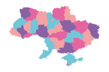 Ukraine map. Adninistrative division map. Ukraine regions map vector design illustration