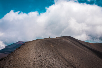 Touching the sky on the top of Mount Etna, Sicily 