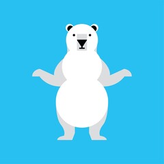 Obraz na płótnie Canvas Snow bear Stand pose vector illustration. Snow wild animal