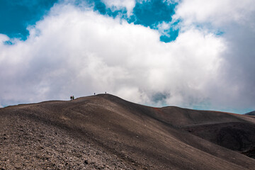 Touching the sky on the top of Mount Etna, Sicily 