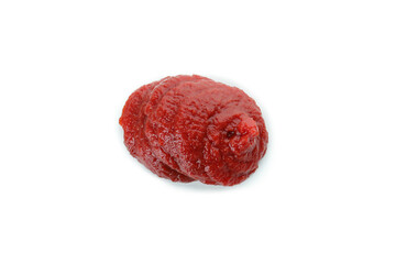 Fresh tomato paste isolated on white background