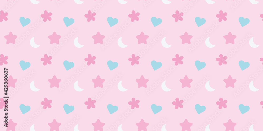 Poster cute random icons seamless repeat pattern vector background