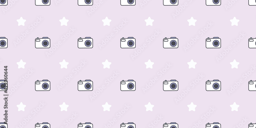 Poster camera seamless repeat pattern vector background