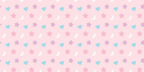 Cute random icons seamless repeat pattern vector background