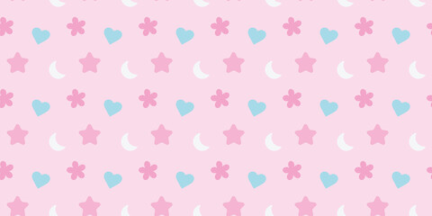 Cute random icons seamless repeat pattern vector background