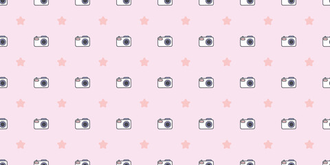 Camera seamless repeat pattern vector background