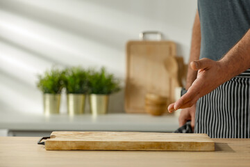 Morning in a sunny kitchen and a table before breakfast 