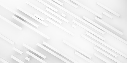 Abstract background White matt square bars On white background 3d illustration