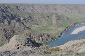 The Ili River in Kazakhstan in early spring