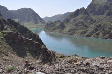 The Ili River in Kazakhstan in early spring