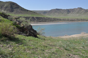 The Ili River in Kazakhstan in early spring