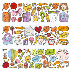 Vector pattern with little children. Kindergarten. Imagination. Creativity. Play.