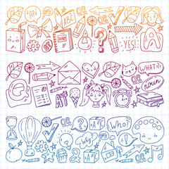 Vector pattern with little children. Kindergarten. Imagination. Creativity. Play.