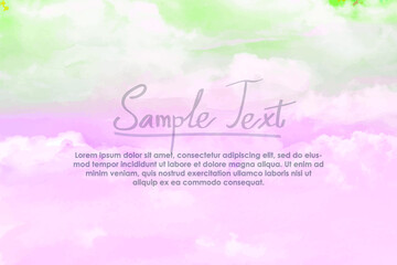 Hand-painted watercolor sky and clouds, abstract watercolor background, vector illustration