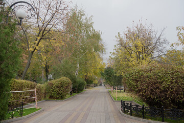 Pushkinskaya Street in autumn day