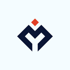 MY Ring letter M Y Logo design concept illustration