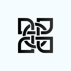 Circle square Abstract logo vector design concept