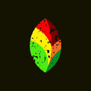 vintage style of rastafarian leaf logo vector