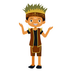 A Man Wearing Papua Traditional Dress, Indonesia Culture