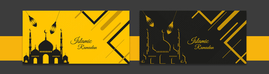 Elegant Stylish Ramadan Kareem Festival Banner Design Vector