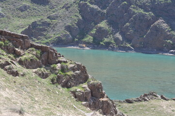 The Ili River in Kazakhstan in early spring