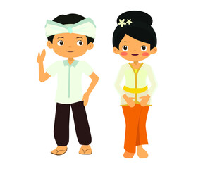 Couple Wearing Bali Traditional Dress